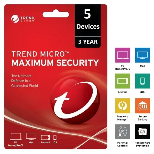 Trend Micro Maximum Security 3 Year for 5 Devices