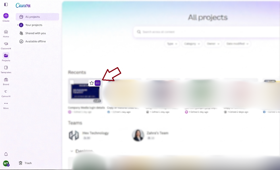 Step 2: Navigate to Projects