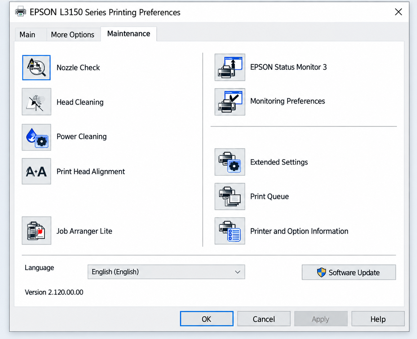 zzle Check window / Start option
