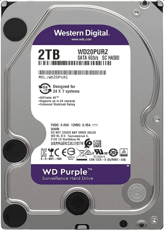 WESTERN DIGITAL 2TB PURPLE SATA INTERNAL HARD DRIVE