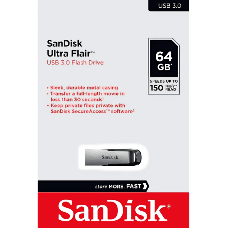 Sandisk Flair USB 3.0 Flash Drive - 64GB