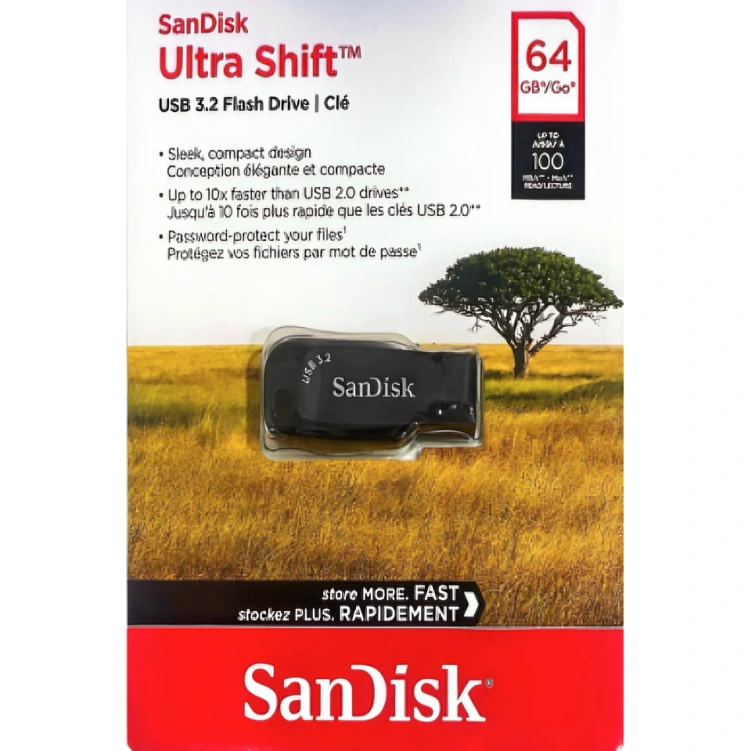 SanDisk Ultra Shift USB 3.0 Flash Drive 64GB