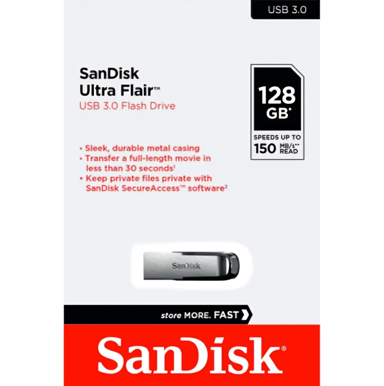 SanDisk Ultra Flair USB 3.0 Flash Drive 128GB