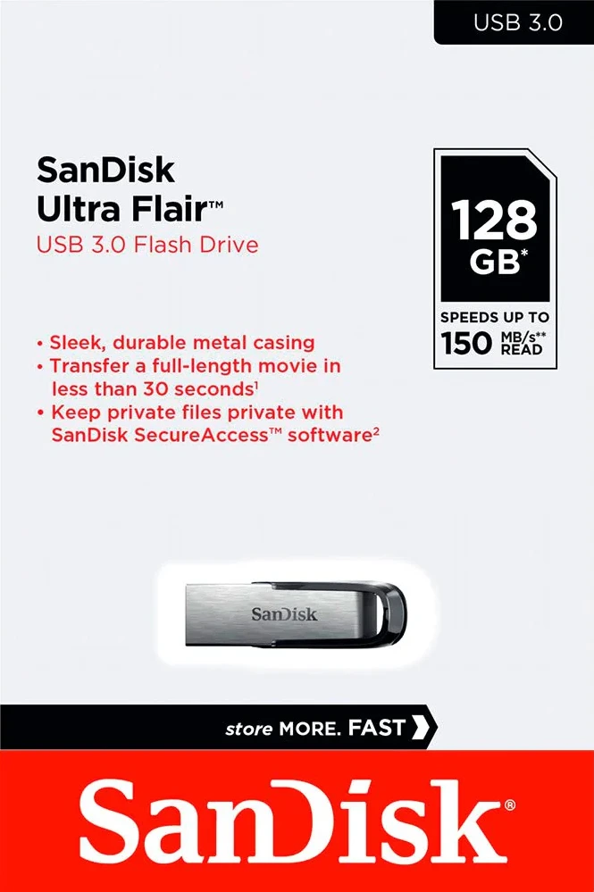 SanDisk Ultra Flair USB 3.0 Flash Drive 128GB
