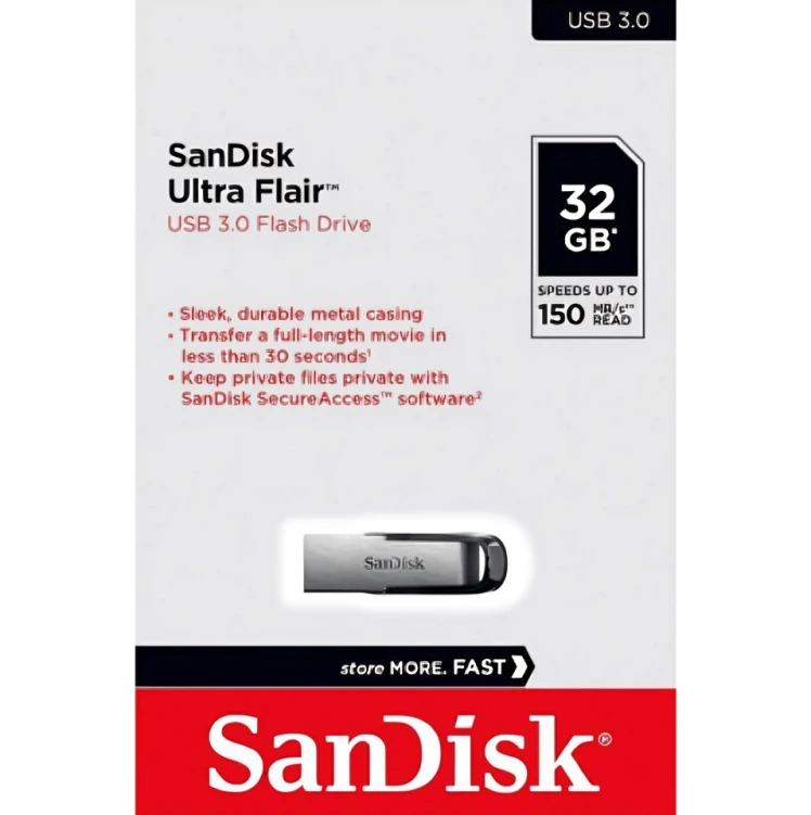 SanDisk Ultra Flair USB 3.0 Flash Drive 32GB