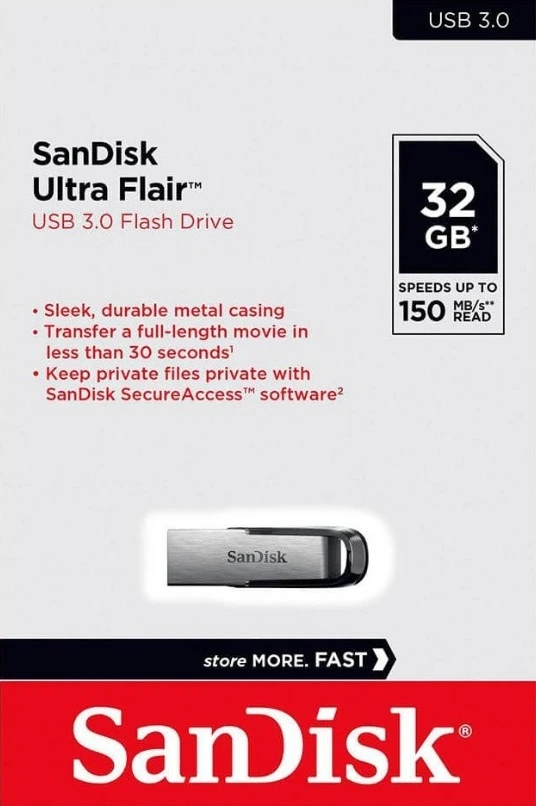 SanDisk Ultra Flair USB 3.0 Flash Drive 32GB